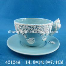Lovely sea series ceramic cup and saucer